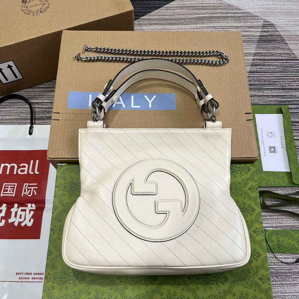 Gucci 751518 Gucci Blondie Small Tote Bag White