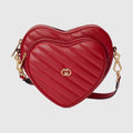 Gucci 751628 Interlocking G Mini Heart Shoulder Bag Red - Default Title - View 1