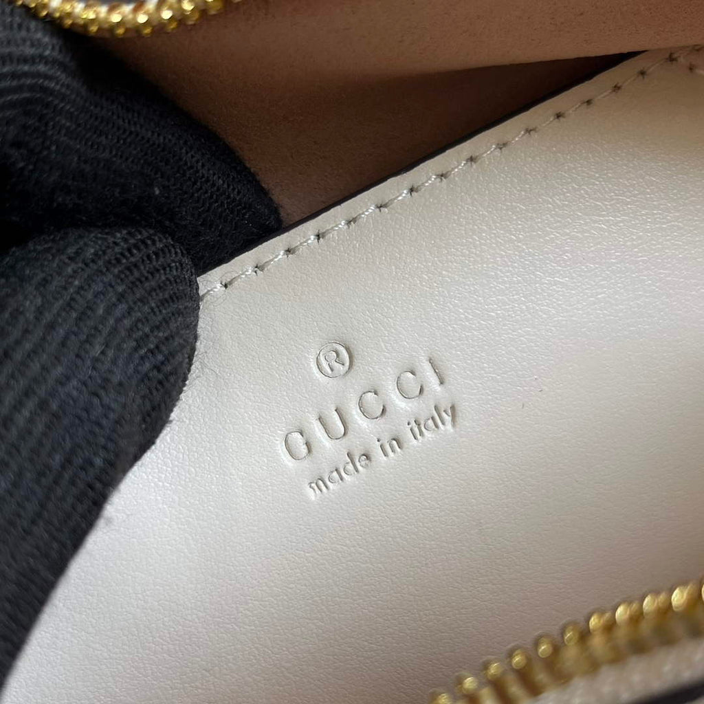 Gucci 751628 Interlocking G Mini Heart Shoulder Bag White
