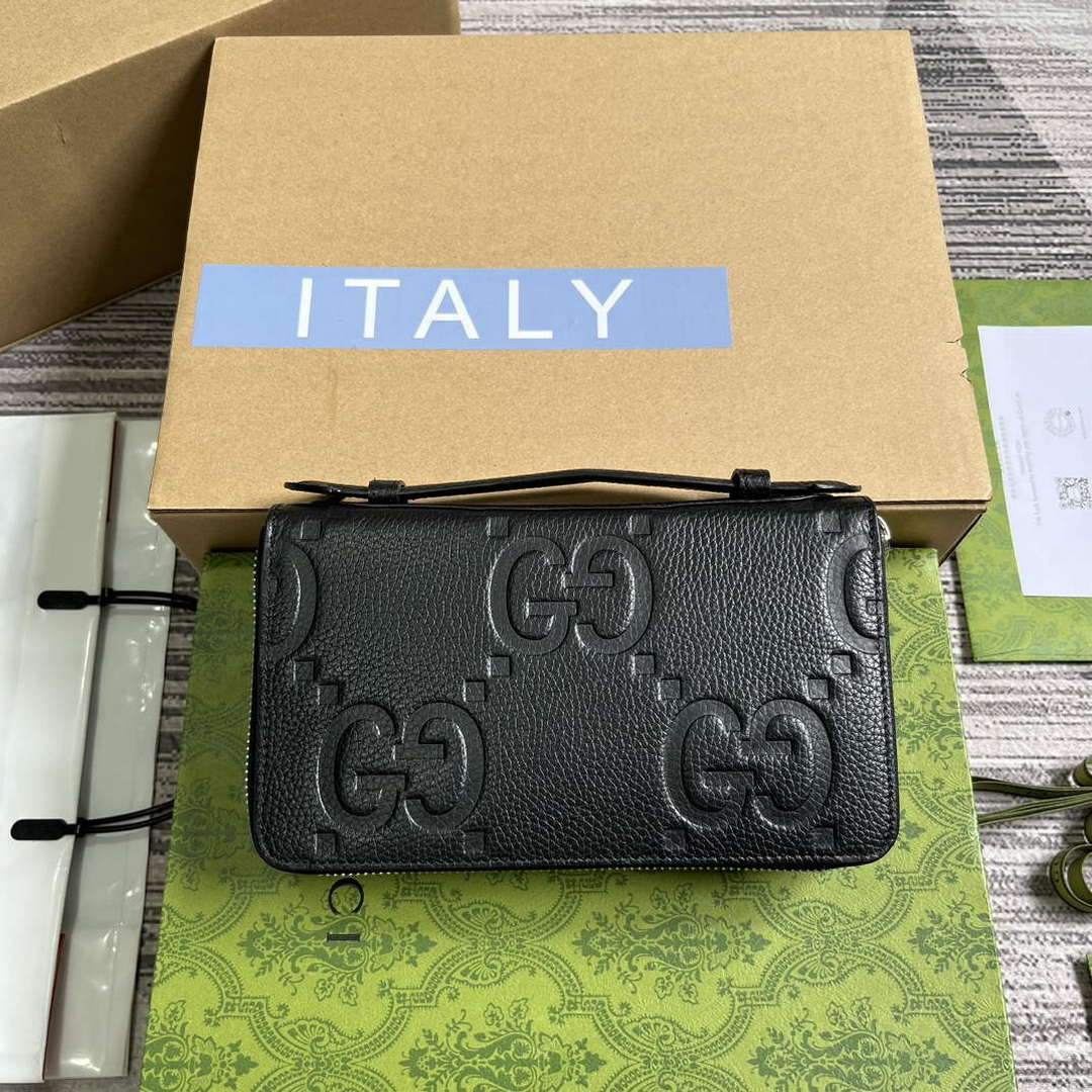 Gucci 751760 Jumbo GG Travel Document Case Black - Default Title - View 1