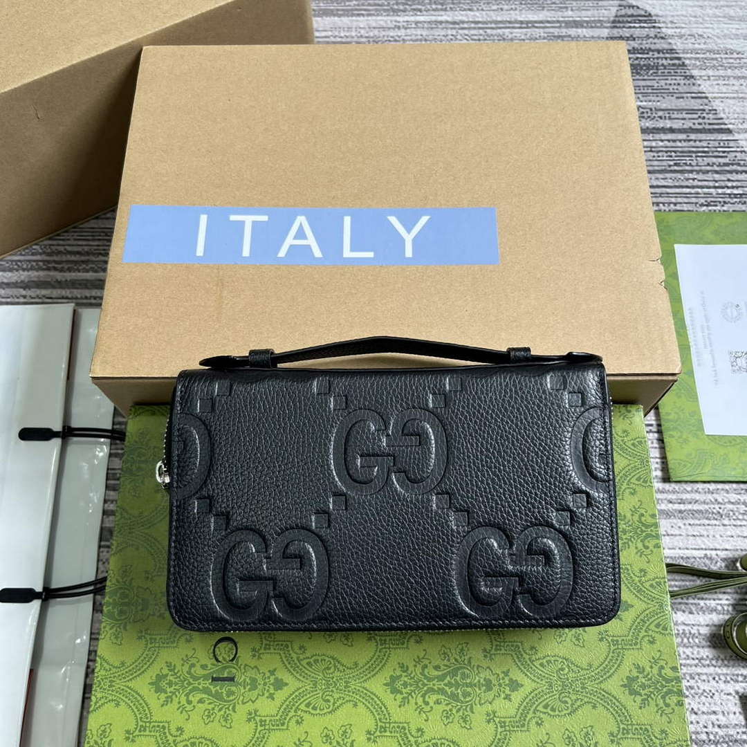 Gucci 751760 Jumbo GG Travel Document Case Black - Default Title - View 2