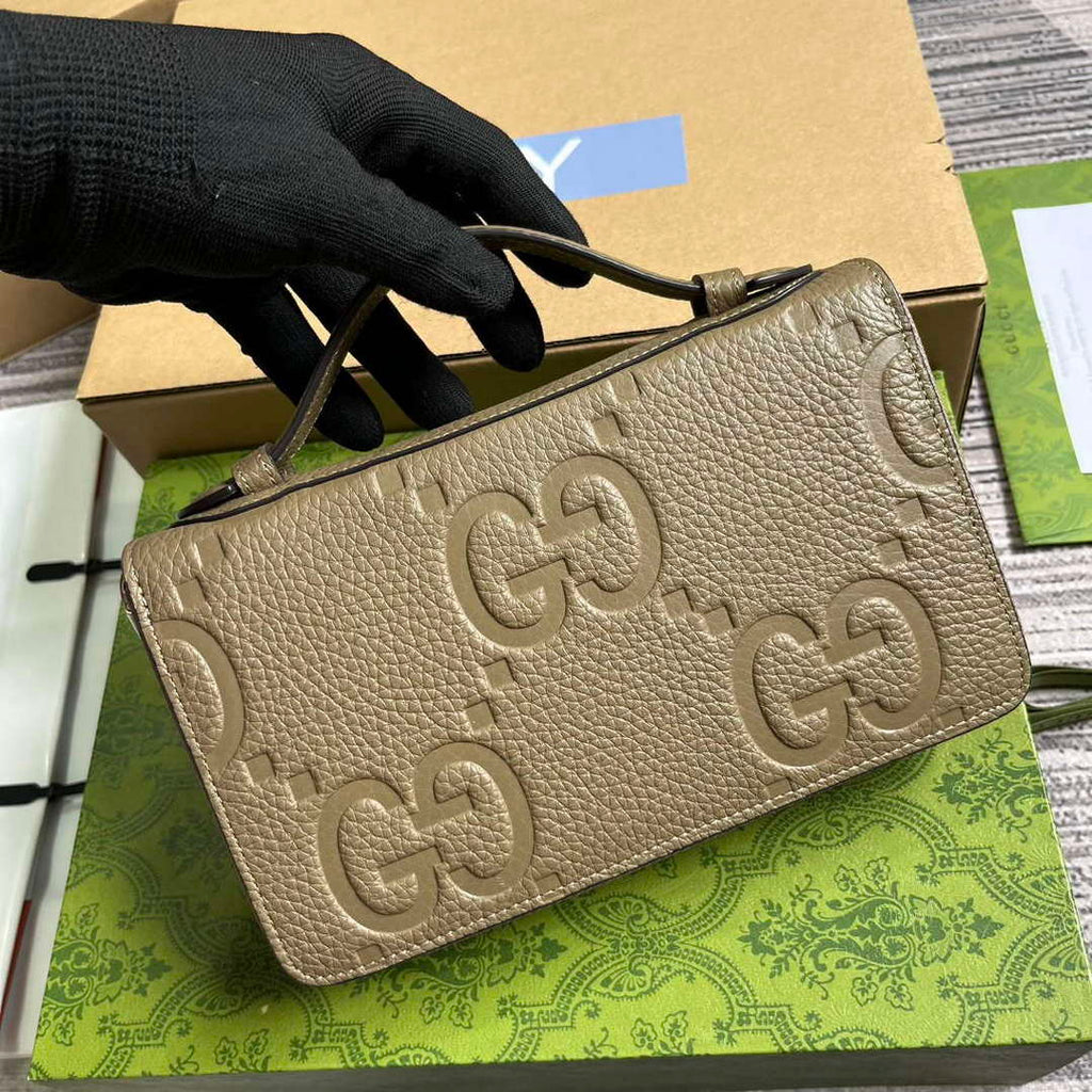 Gucci 751760 Jumbo GG Travel Document Case Grey