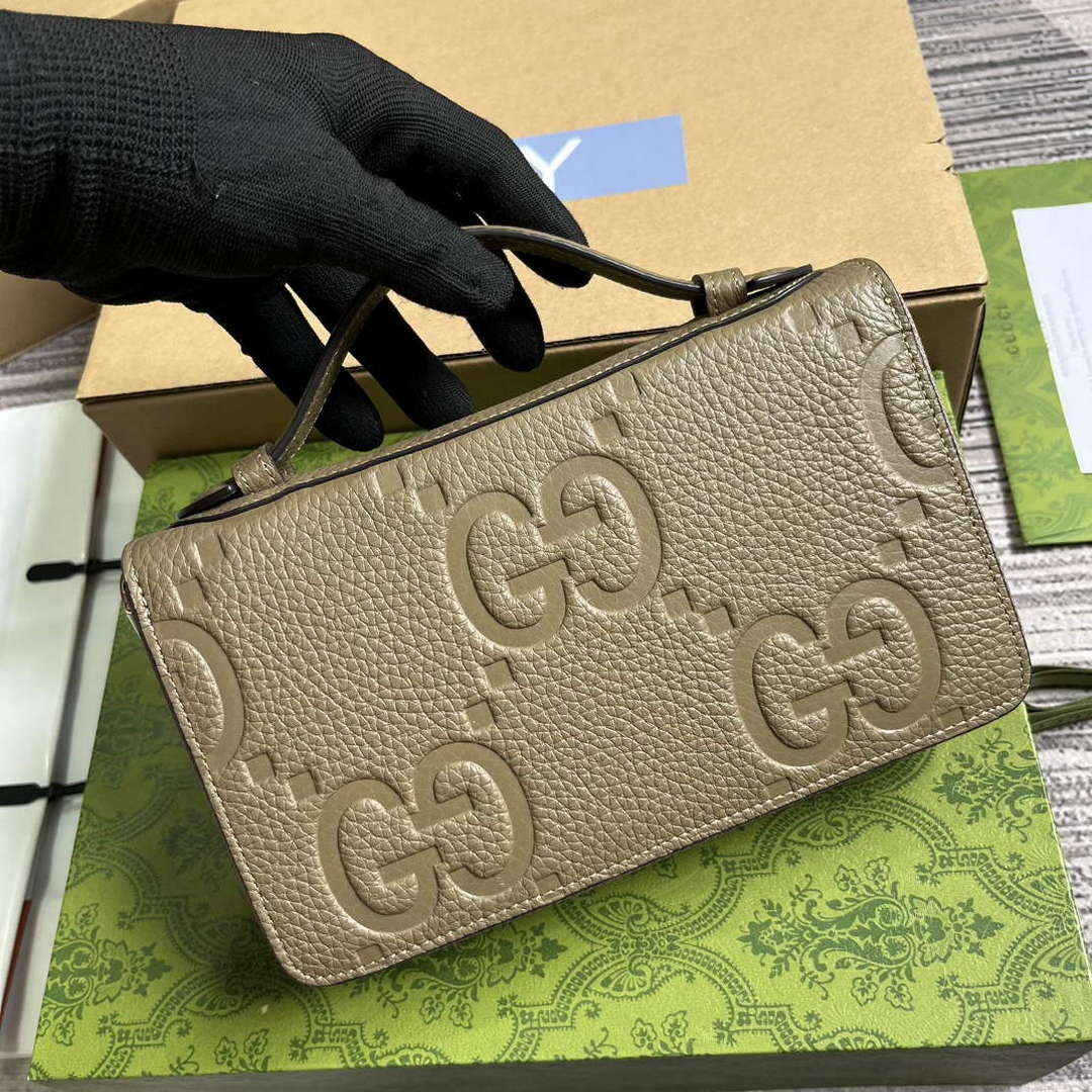 Gucci 751760 Jumbo GG Travel Document Case Grey