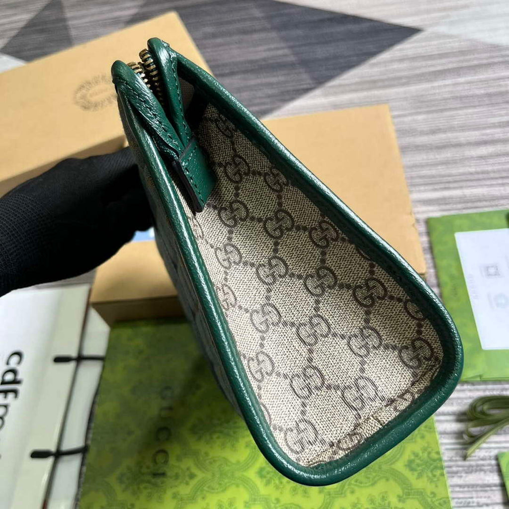 Gucci 751912 Mini GG Canvas Pouch Green