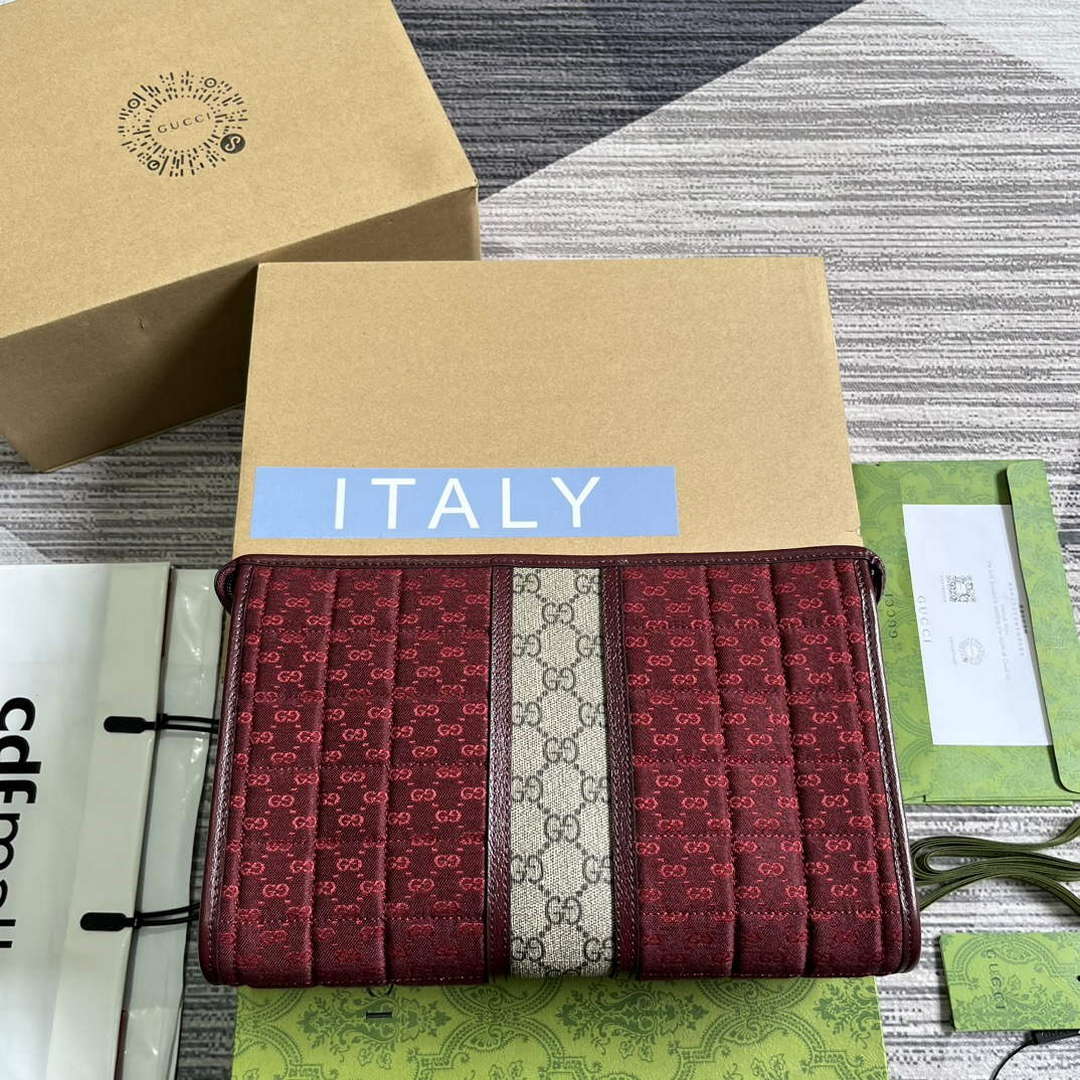 Gucci 751912 Mini GG Canvas Pouch Red - Default Title - View 2