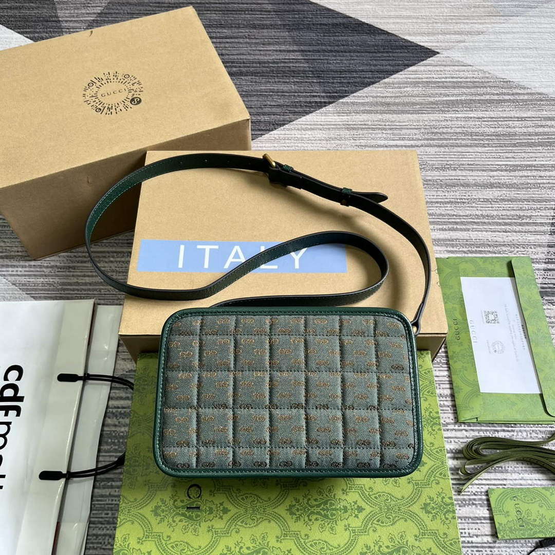 Gucci 751914 Mini GG Canvas Mini Shoulder Bag Green