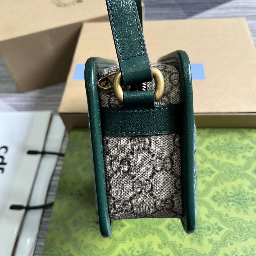 Gucci 751914 Mini GG Canvas Mini Shoulder Bag Green - Default Title - View 3