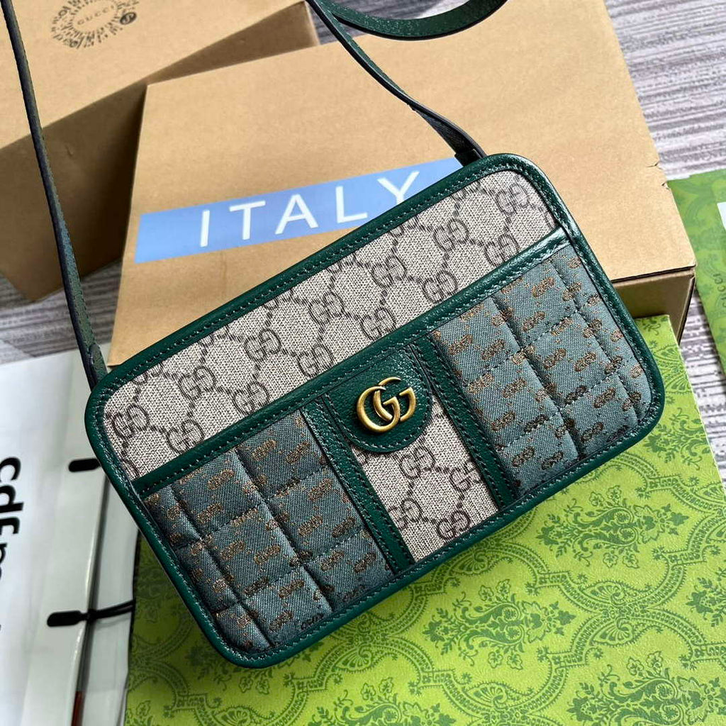 Gucci 751914 Mini GG Canvas Mini Shoulder Bag Green