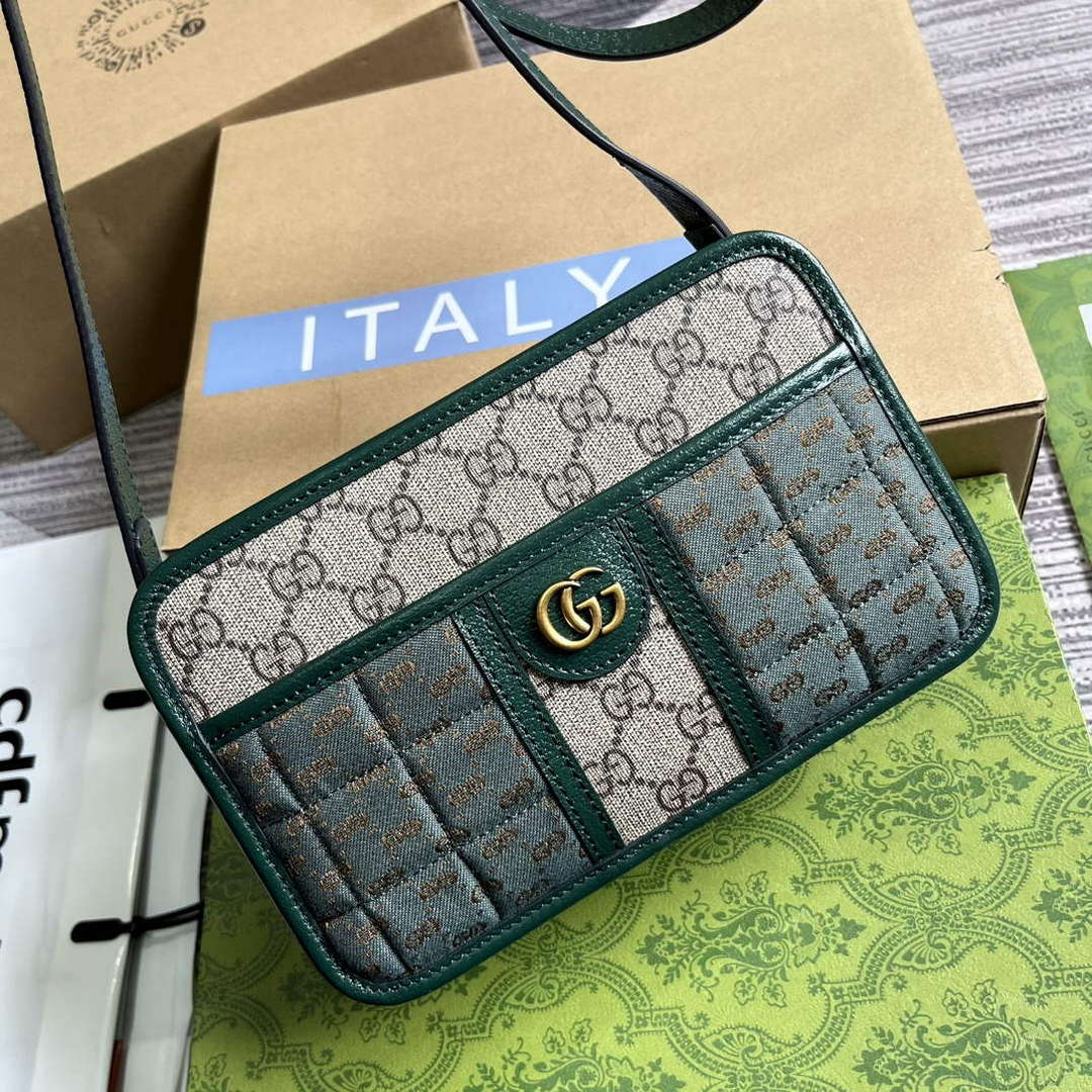 Gucci 751914 Mini GG Canvas Mini Shoulder Bag Green - Default Title - View 4