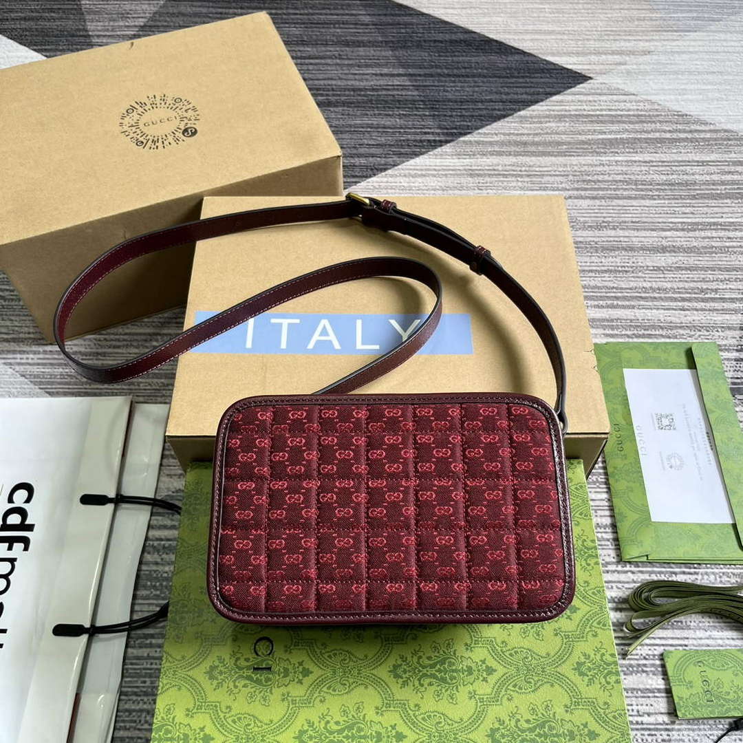 Gucci 751914 Mini GG Canvas Mini Shoulder Bag Red - Default Title - View 2