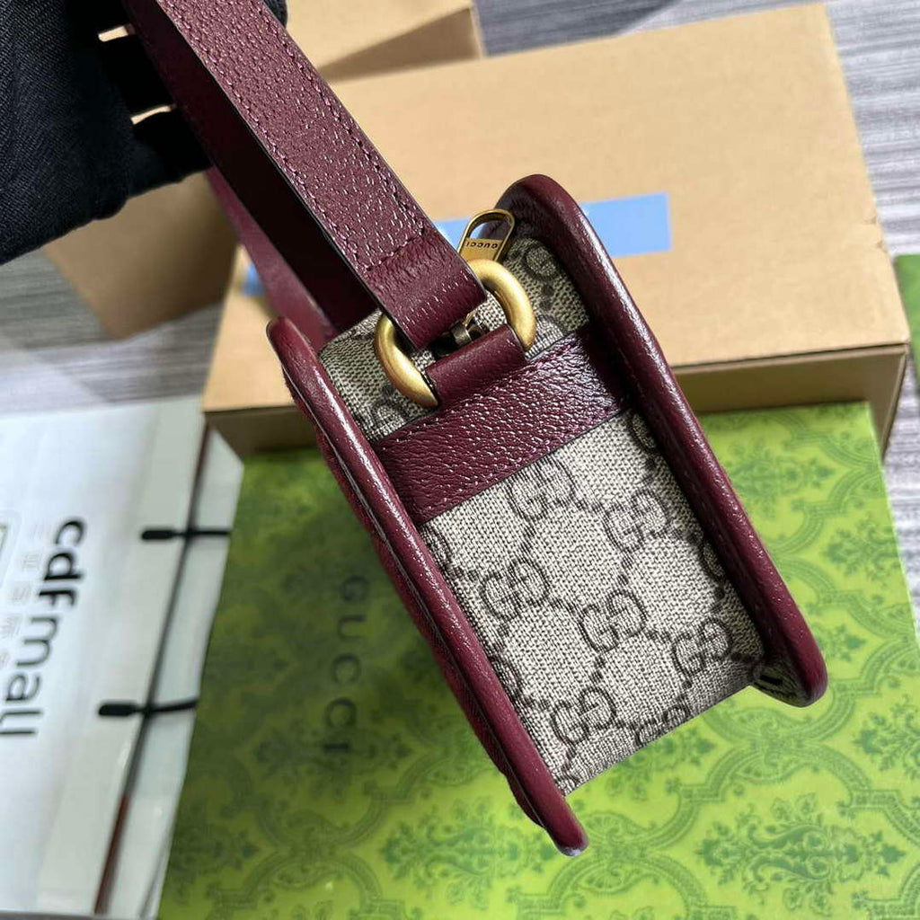 Gucci 751914 Mini GG Canvas Mini Shoulder Bag Red