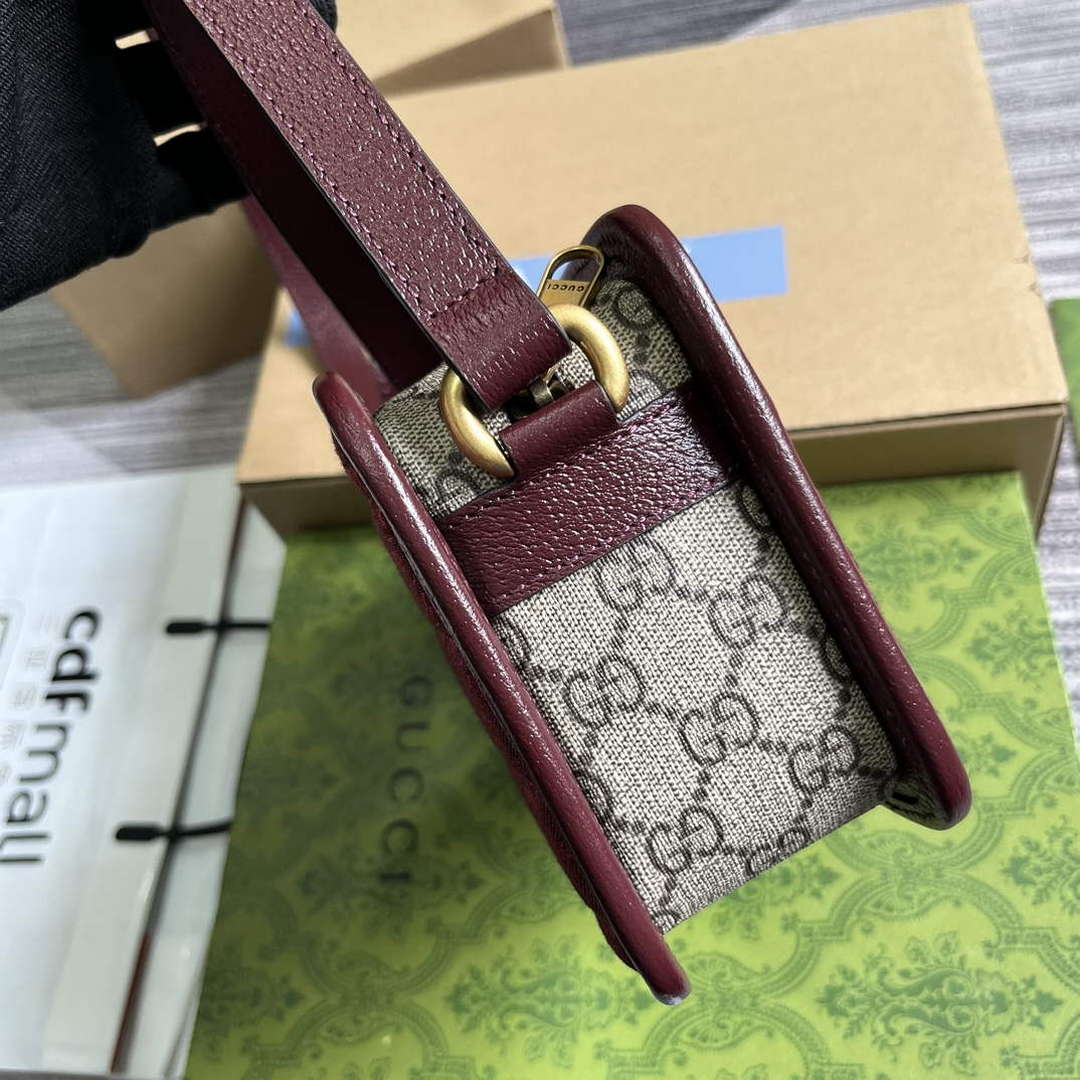 Gucci 751914 Mini GG Canvas Mini Shoulder Bag Red