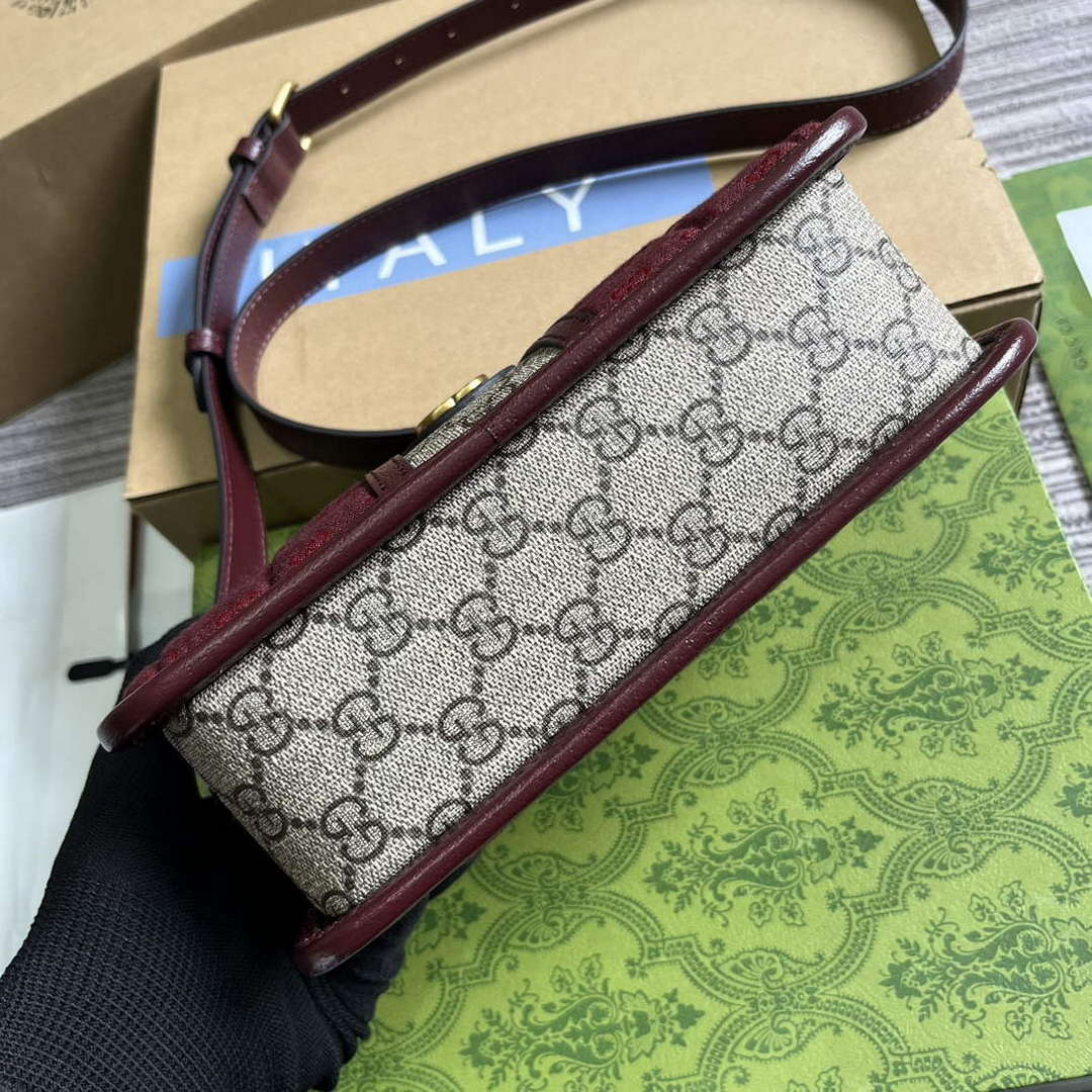 Gucci 751914 Mini GG Canvas Mini Shoulder Bag Red