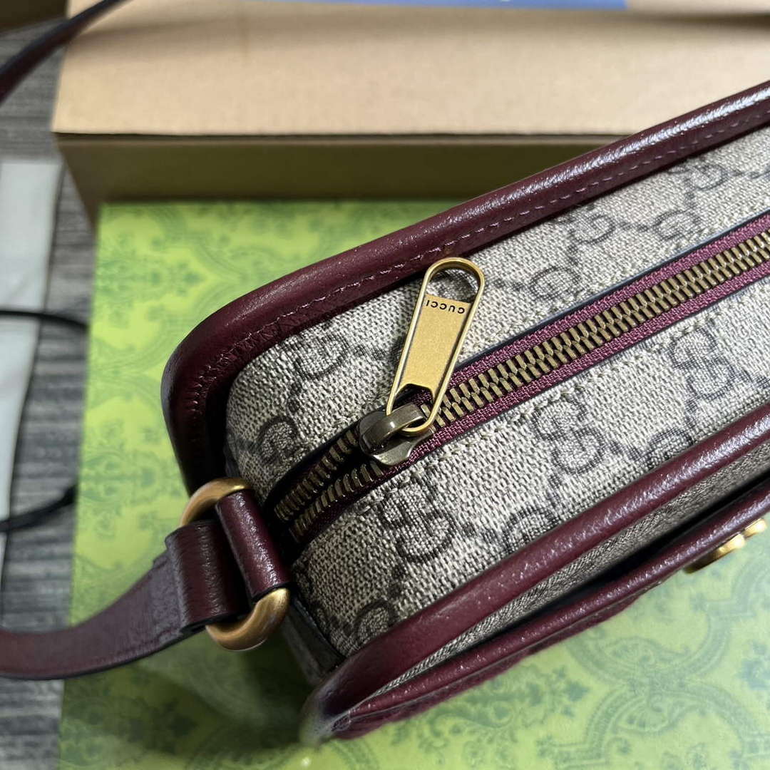 Gucci 751914 Mini GG Canvas Mini Shoulder Bag Red