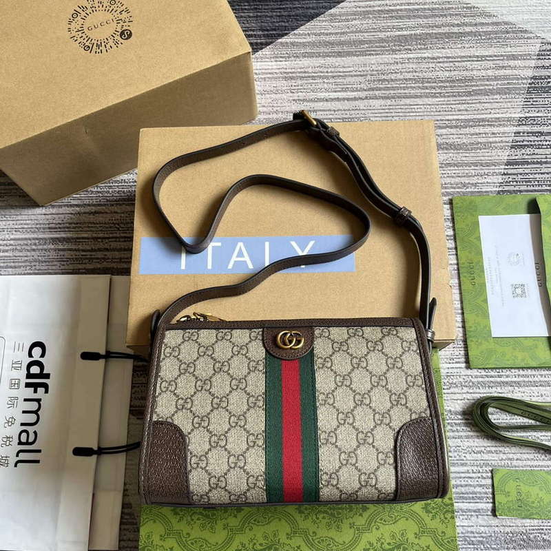 Gucci 752581 Ophidia GG Messenger Bag Brown - Default Title - View 1