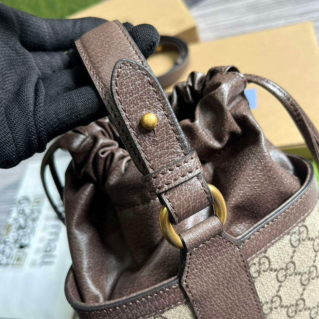 Gucci 752583 Ophidia GG Bucket Bag Brown
