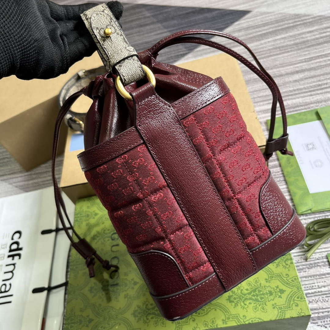 Gucci 752583 Ophidia GG Bucket Bag Red