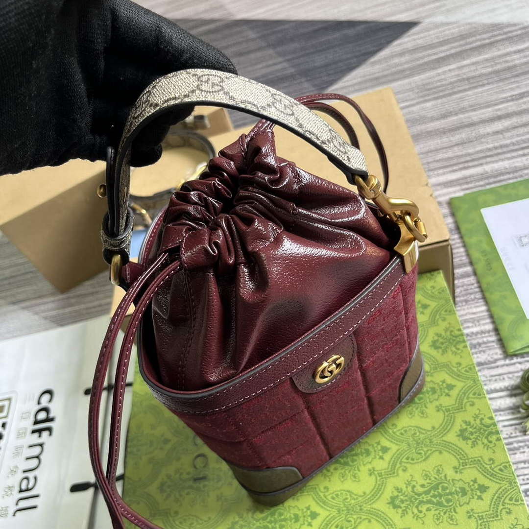 Gucci 752583 Ophidia GG Bucket Bag Red - Default Title - View 6