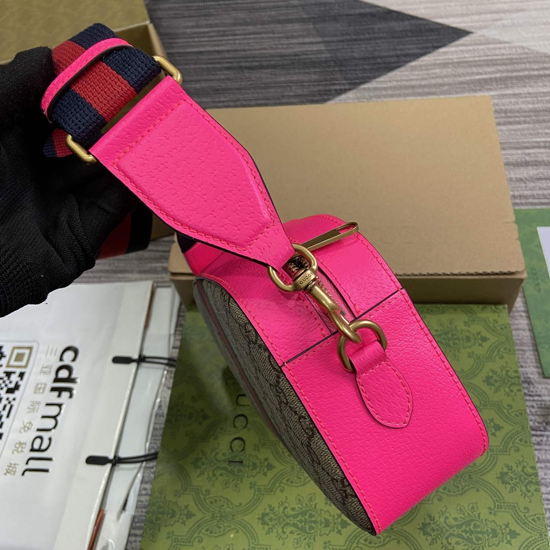 Gucci 752591 Ophidia GG Small Crossbody Bag Fuchsia