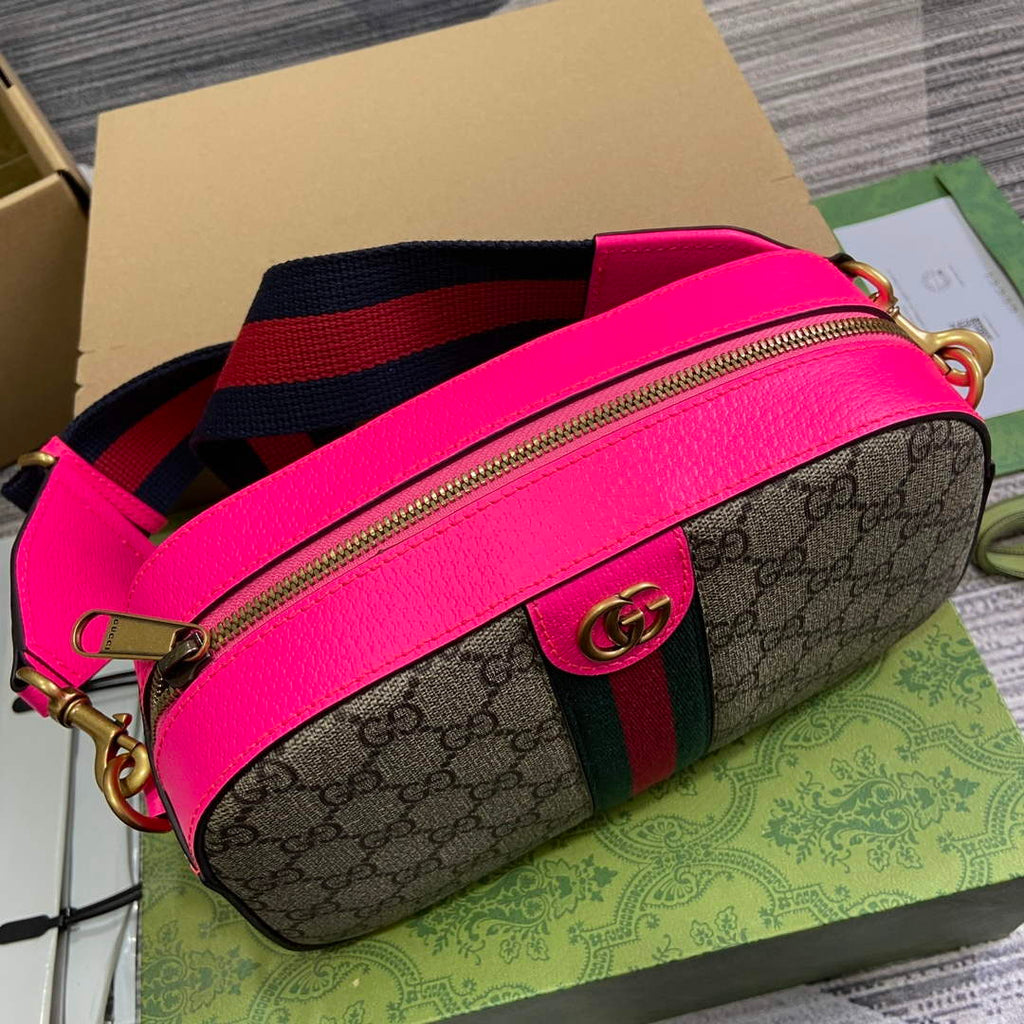 Gucci 752591 Ophidia GG Small Crossbody Bag Fuchsia