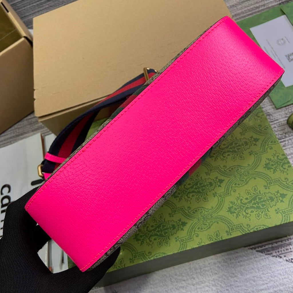 Gucci 752591 Ophidia GG Small Crossbody Bag Fuchsia