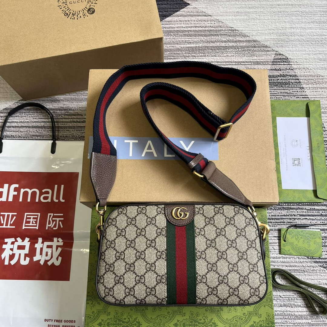 Gucci 752591 Ophidia Gg Small Shoulder Bag Brown - Default Title - View 1