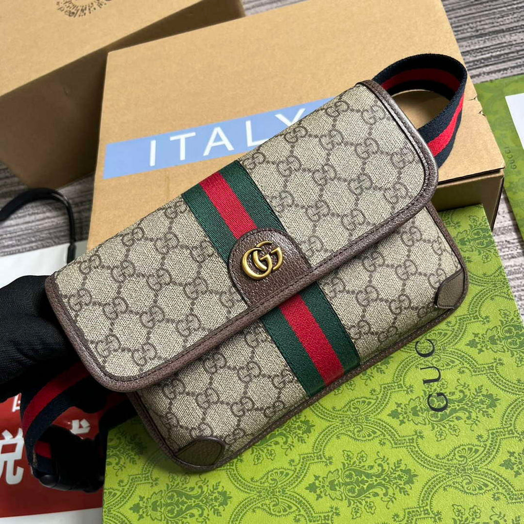 Gucci 752597 Ophidia GG Small Belt Bag Brown