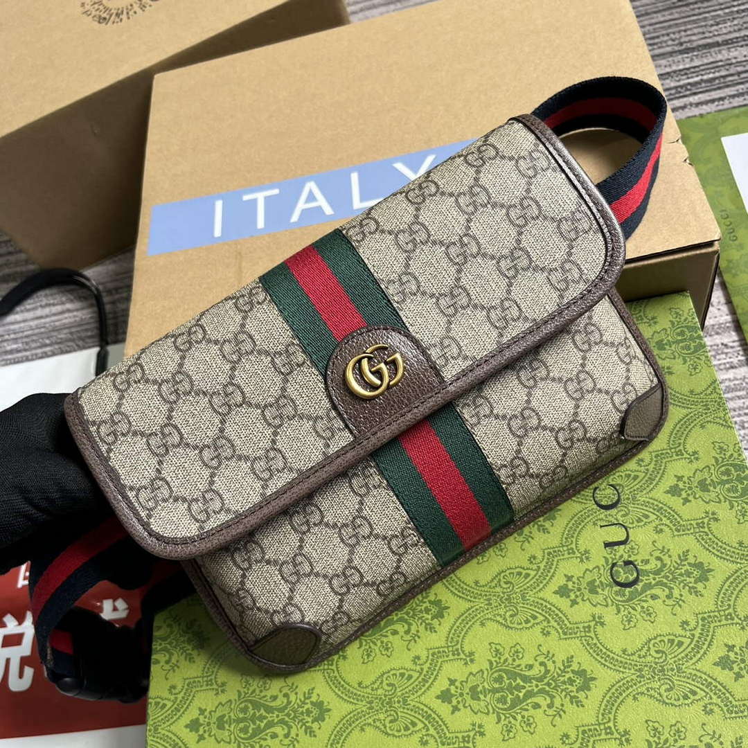 Gucci 752597 Ophidia GG Small Belt Bag Brown - Default Title - View 4