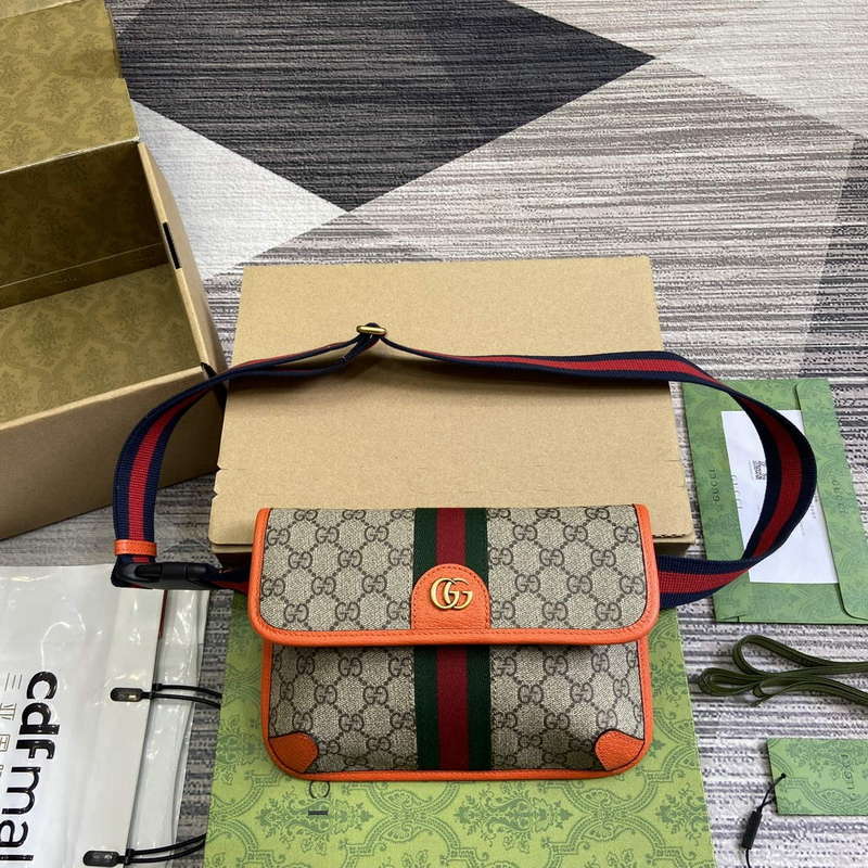Gucci 752597 Ophidia GG Small Belt Bag Orange - Default Title - View 1