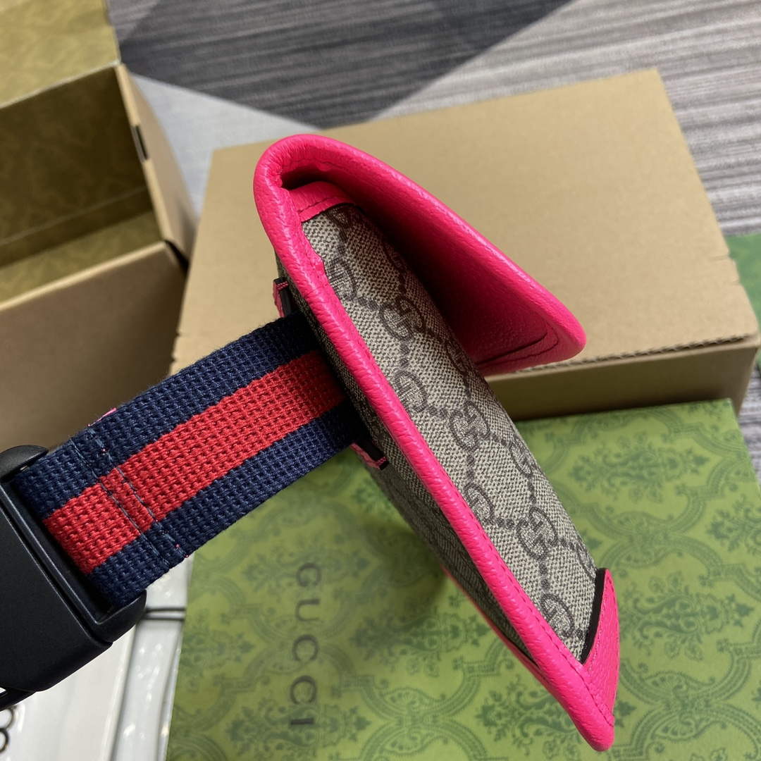 Gucci 752597 Ophidia GG Small Belt Bag Rose red - Default Title - View 3