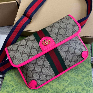 Gucci 752597 Ophidia GG Small Belt Bag Rose red - Default Title - View 4