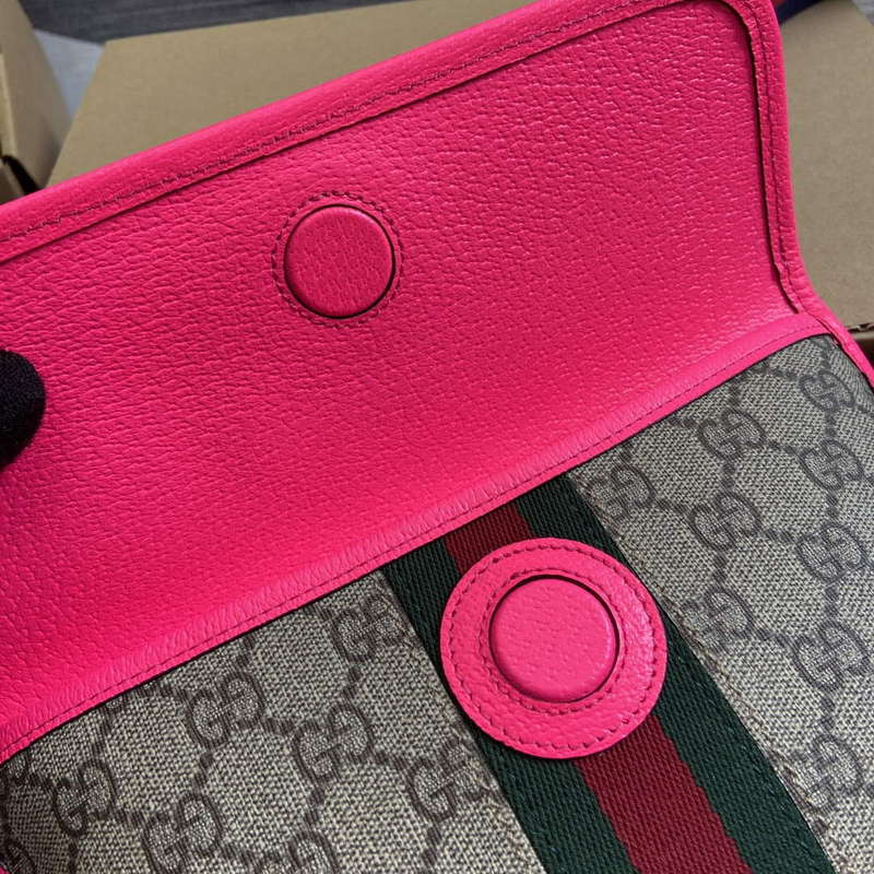 Gucci 752597 Ophidia GG Small Belt Bag Rose red - Default Title - View 8