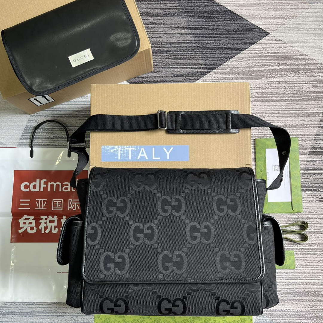 Gucci 756726 Jumbo GG Baby Changing Bag Black - Default Title - View 1