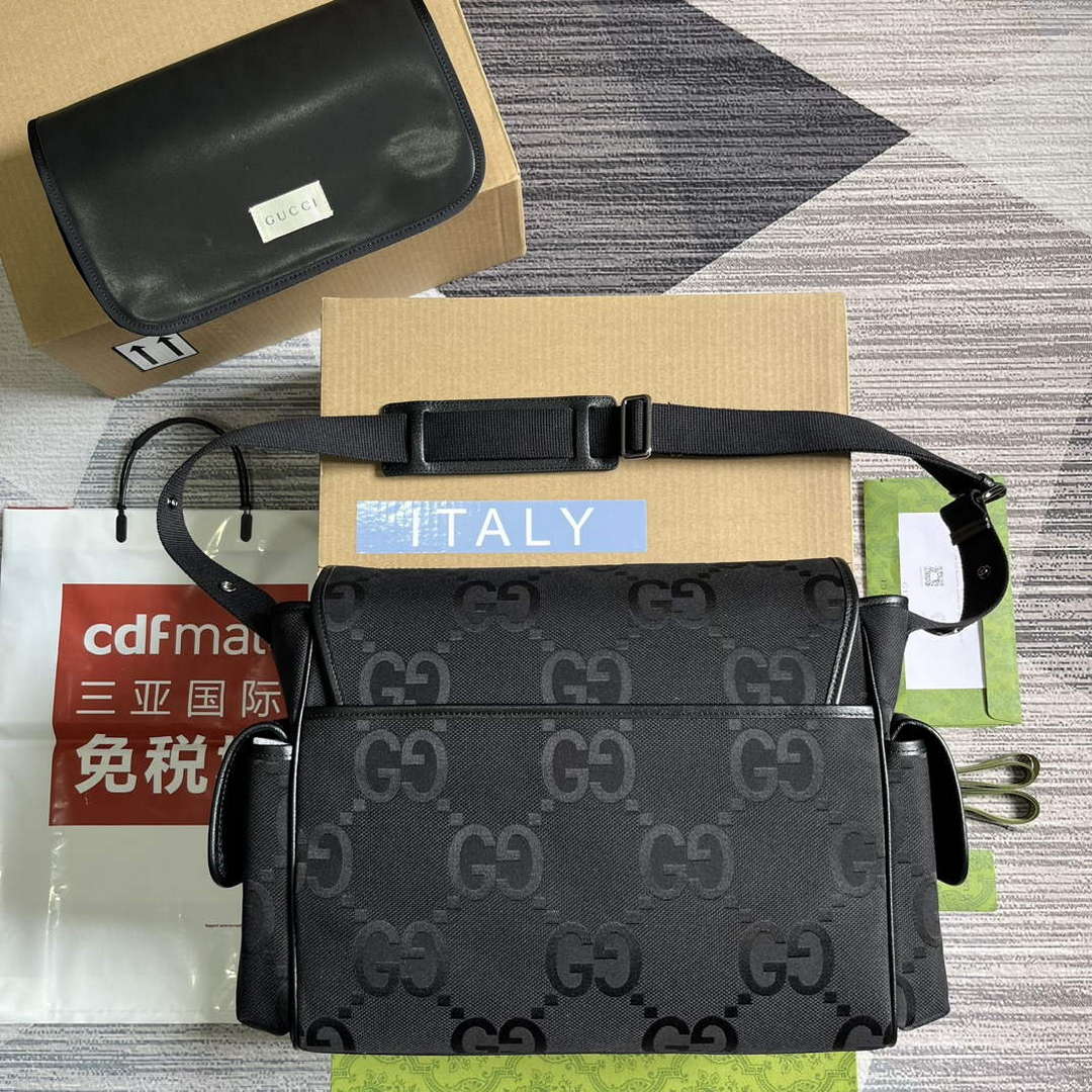 Gucci 756726 Jumbo GG Baby Changing Bag Black - Default Title - View 2