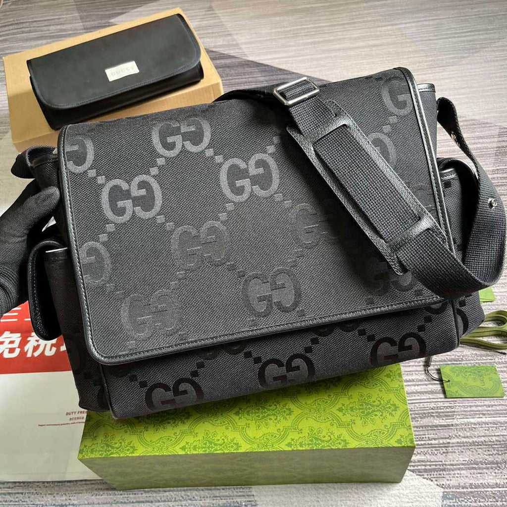 Gucci 756726 Jumbo GG Baby Changing Bag Black