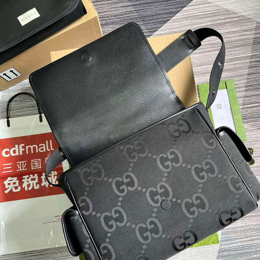 Gucci 756726 Jumbo GG Baby Changing Bag Black