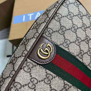 Gucci 760019 Gucci Savoy Toiletry Case With Web Brown - Default Title - View 6