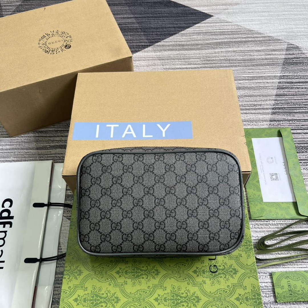 Gucci 760019 Ophidia GG Toiletry Case Bag Grey - Default Title - View 2