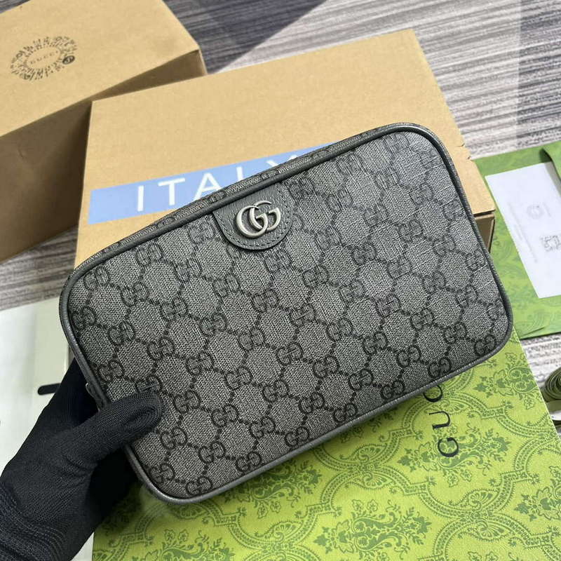 Gucci 760019 Ophidia GG Toiletry Case Bag Grey - Default Title - View 4