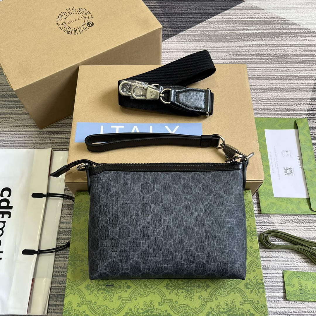 Gucci 760021 Messenger Bag With Interlocking G Black - Default Title - View 2