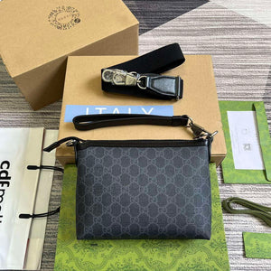 Gucci 760021 Messenger Bag With Interlocking G Black - Default Title - View 2