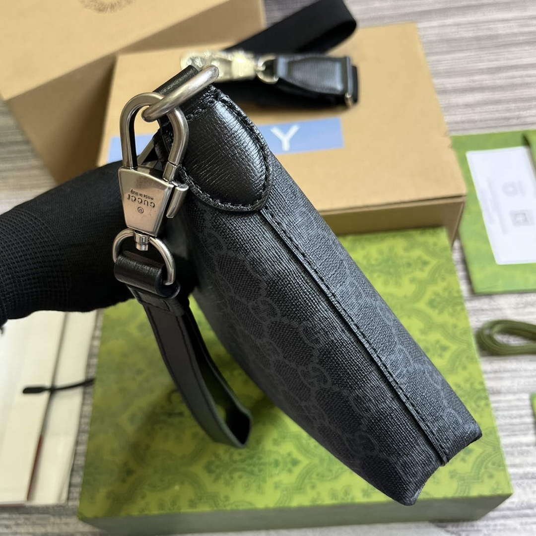 Gucci 760021 Messenger Bag With Interlocking G Black - Default Title - View 3