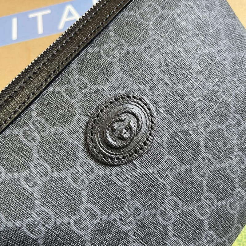 Gucci 760021 Messenger Bag With Interlocking G Black