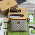 Gucci 760021 Messenger Bag With Interlocking G Brown - Default Title - View 1