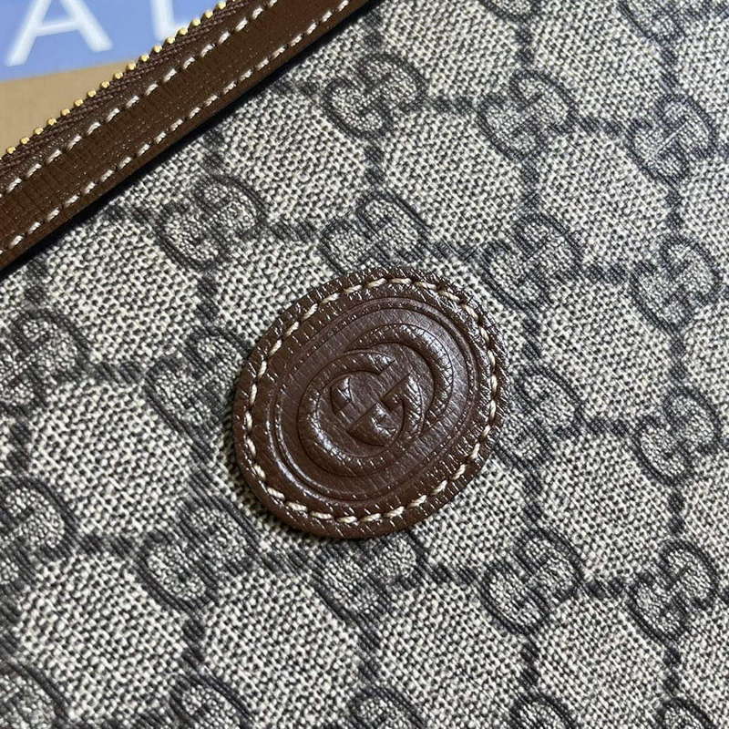 Gucci 760021 Messenger Bag With Interlocking G Brown