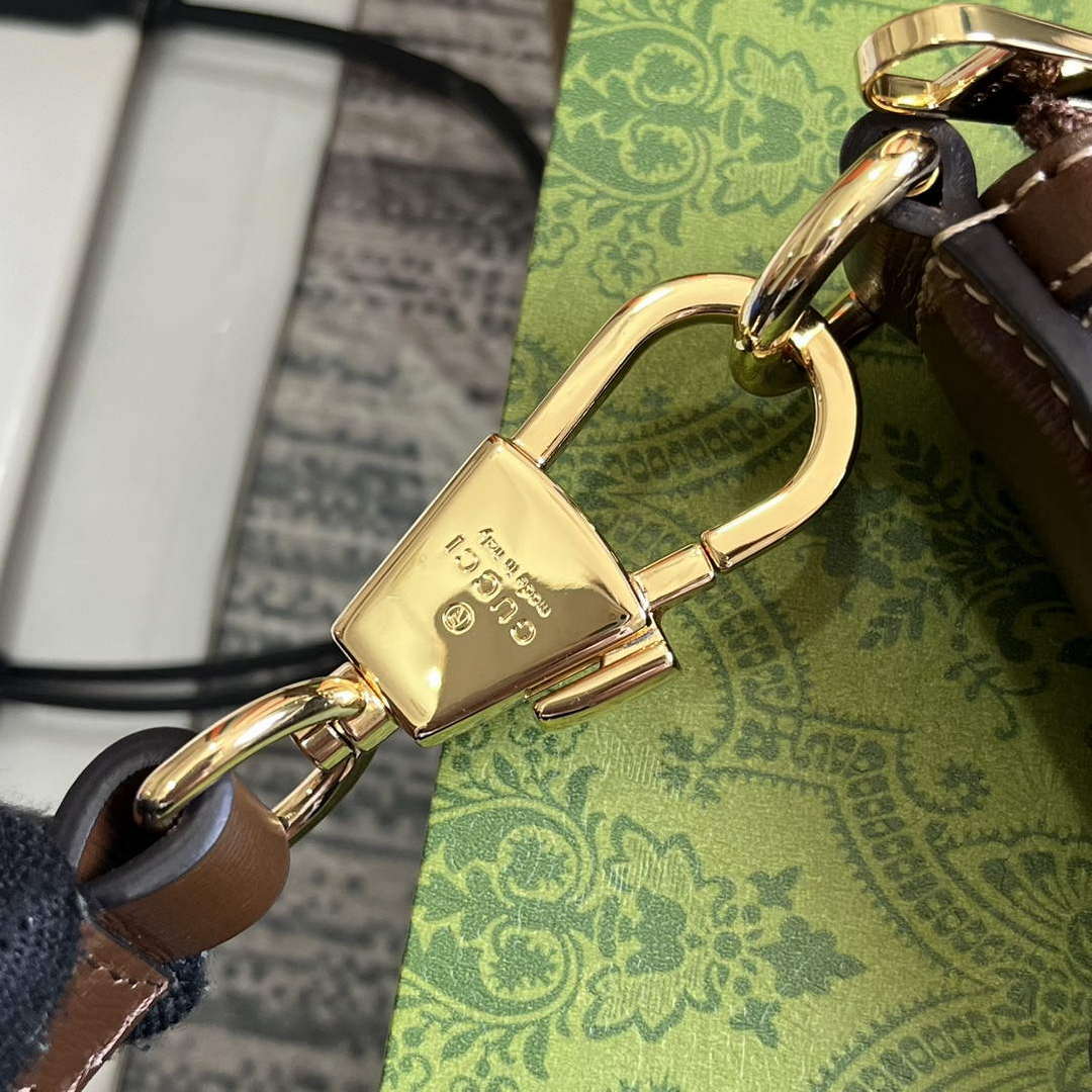 Gucci 760021 Messenger Bag With Interlocking G Brown