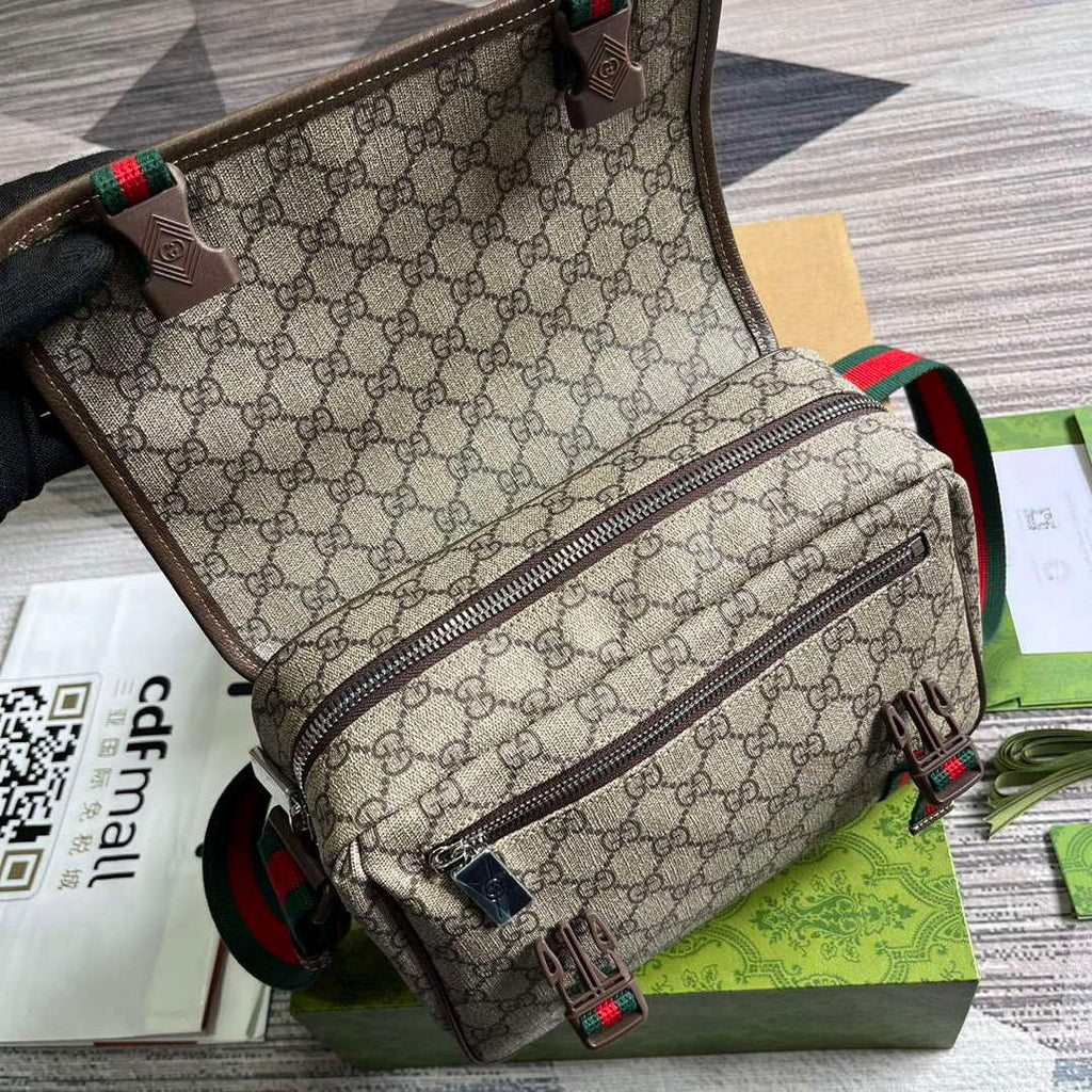 Gucci 760123 GG Messenger Bag Bronw