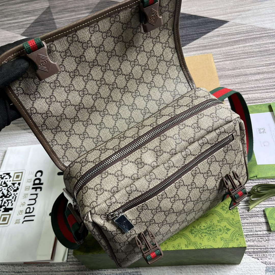 Gucci 760123 GG Messenger Bag Bronw