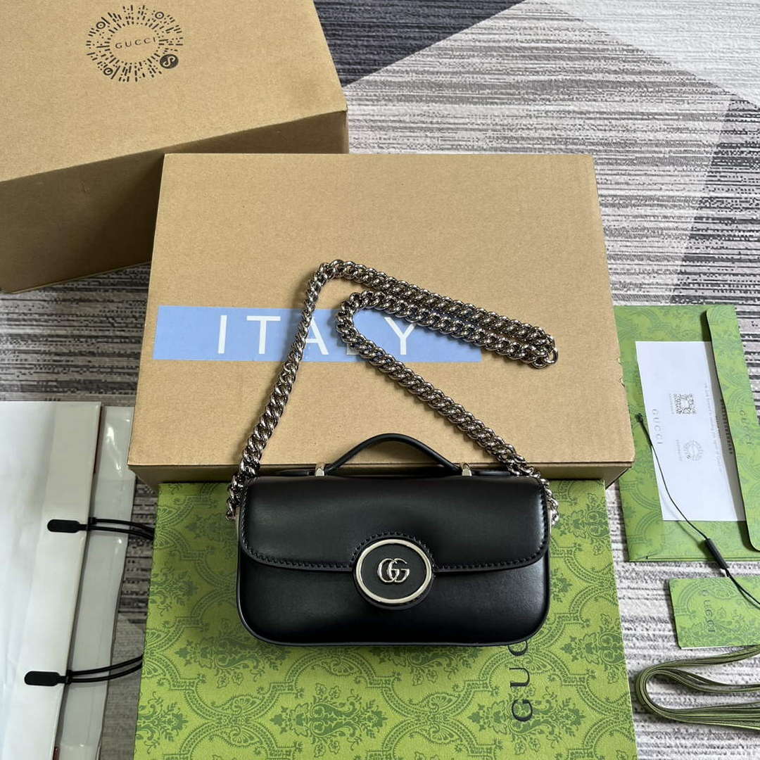 Gucci 760194 Petite GG Super Mini Bag Black - Default Title - View 1