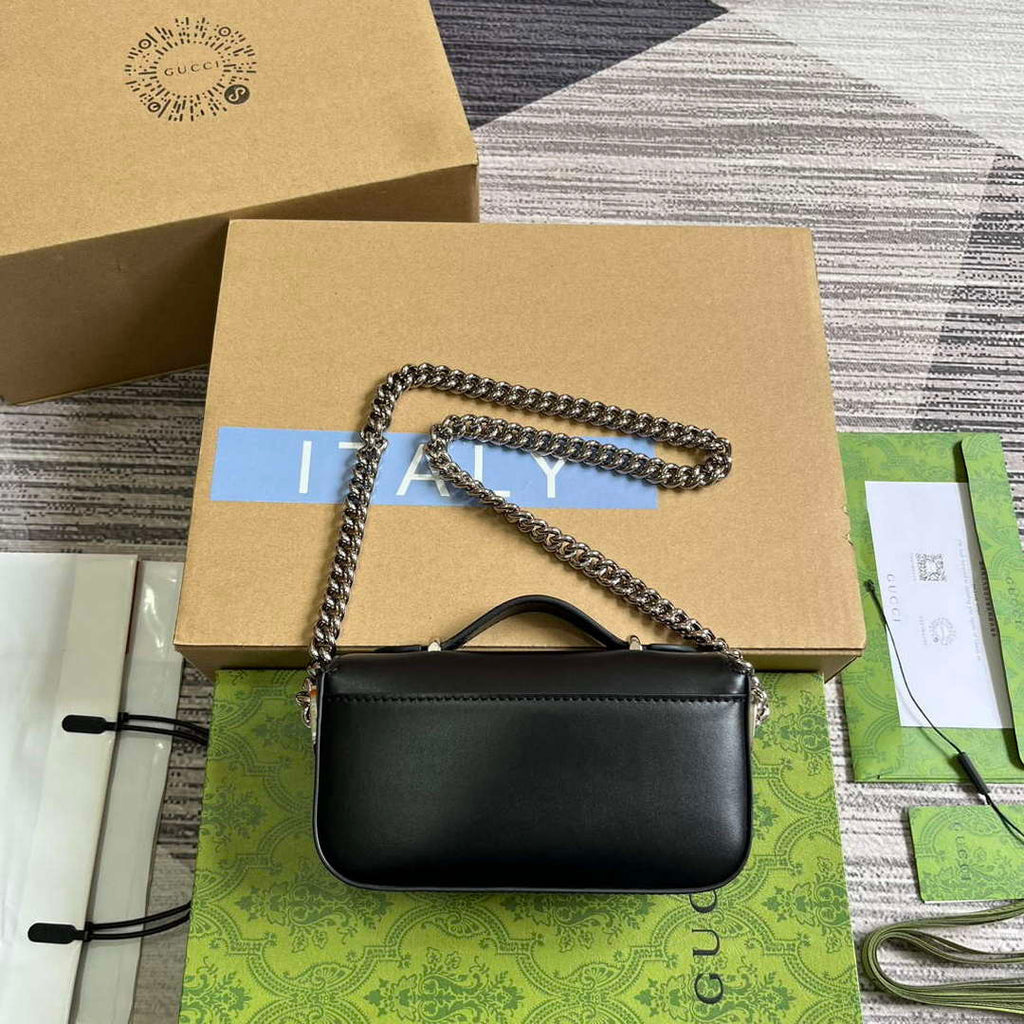 Gucci 760194 Petite GG Super Mini Bag Black